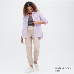 White Uniqlo Ultra Stretch AIRism Women Joggers | 9915956