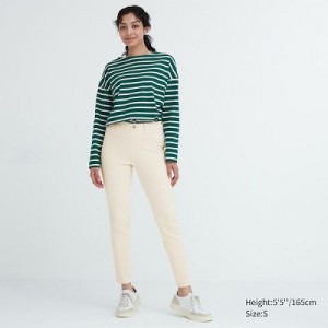 White Uniqlo Ultra Stretch Women Pants | 8517265