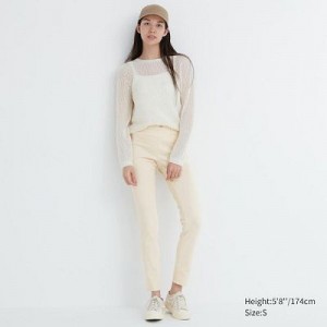 White Uniqlo Ultra Stretch Women Pants | 6072210