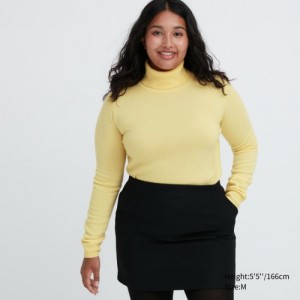 Yellow Uniqlo Cashmere Turtleneck Women Sweaters | 2766884