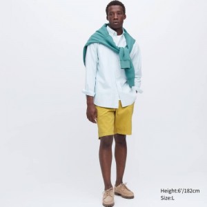 Yellow Uniqlo Chino Men Shorts | 342432