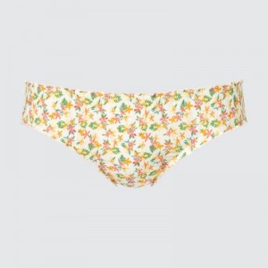 Yellow Uniqlo Frilled Mid-Rise Women Briefs | 7871712
