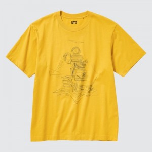 Yellow Uniqlo Mickey Stands UT Short Sleeve Women T Shirts | 3537496