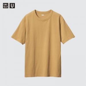 Yellow Uniqlo U Crew Neck Short-sleeve Women T Shirts | 2321084