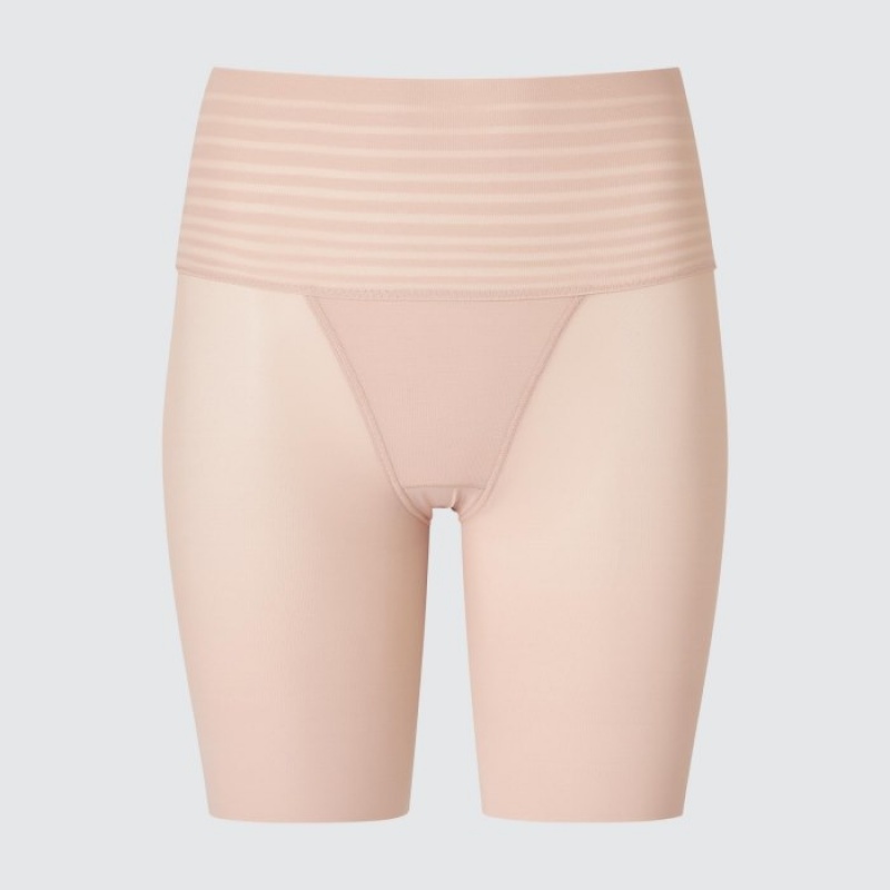 Beige Uniqlo AIRism Smooth Body Shaper Unlined Half Women Shorts | 4342560