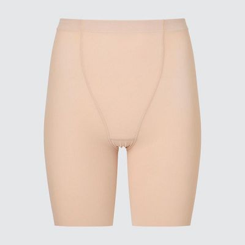 Beige Uniqlo AIRism Support Body Shaper Unlined Half Women Tight | 793312