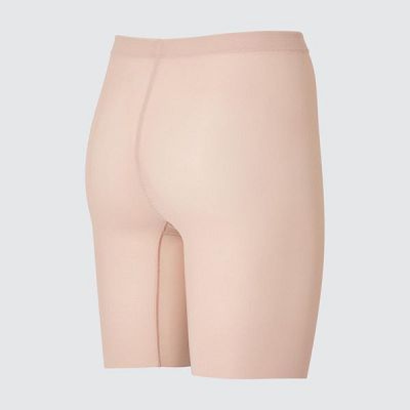 Beige Uniqlo AIRism Support Body Shaper Unlined Half Women Tight | 793312