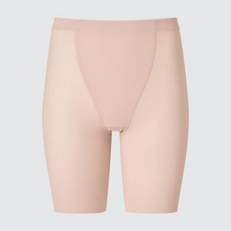 Beige Uniqlo AIRism Support Body Shaper Unlined Half Women Tight | 793312