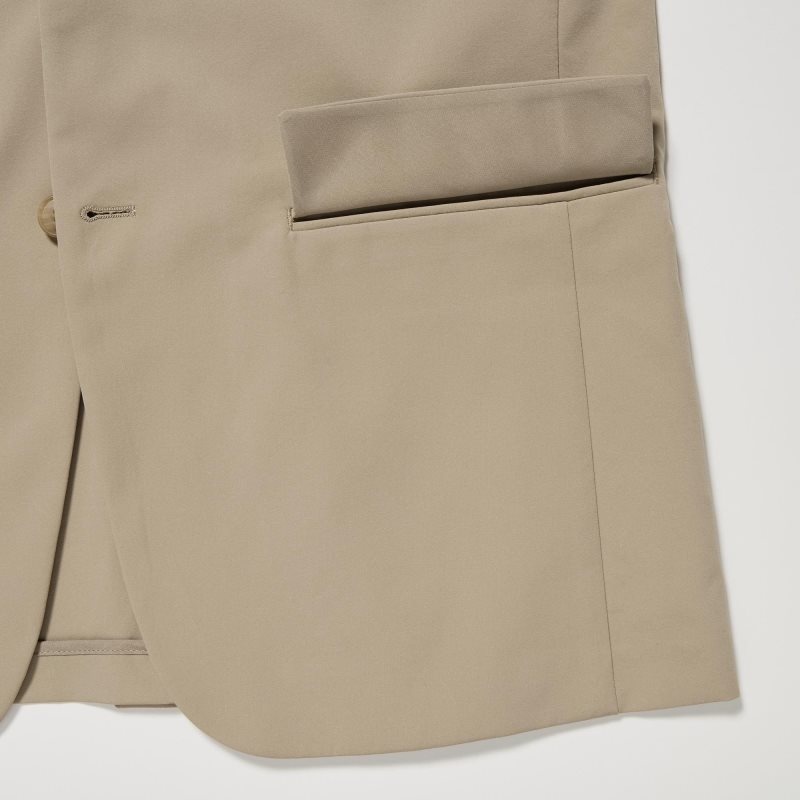 Beige Uniqlo Airsense Cotton Like Ultra Light Men Jackets | 9573853