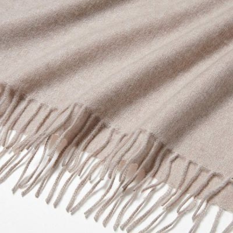Beige Uniqlo Cashmere Women Scarves | 8263745