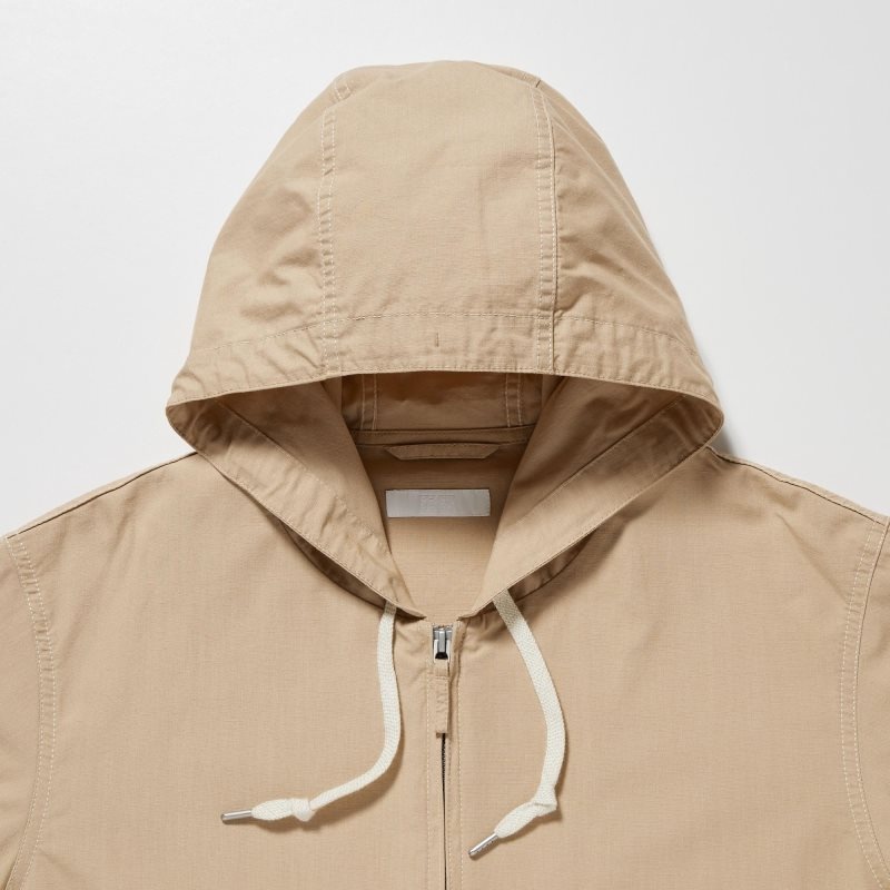 Beige Uniqlo Cotton Men Parka | 4378967