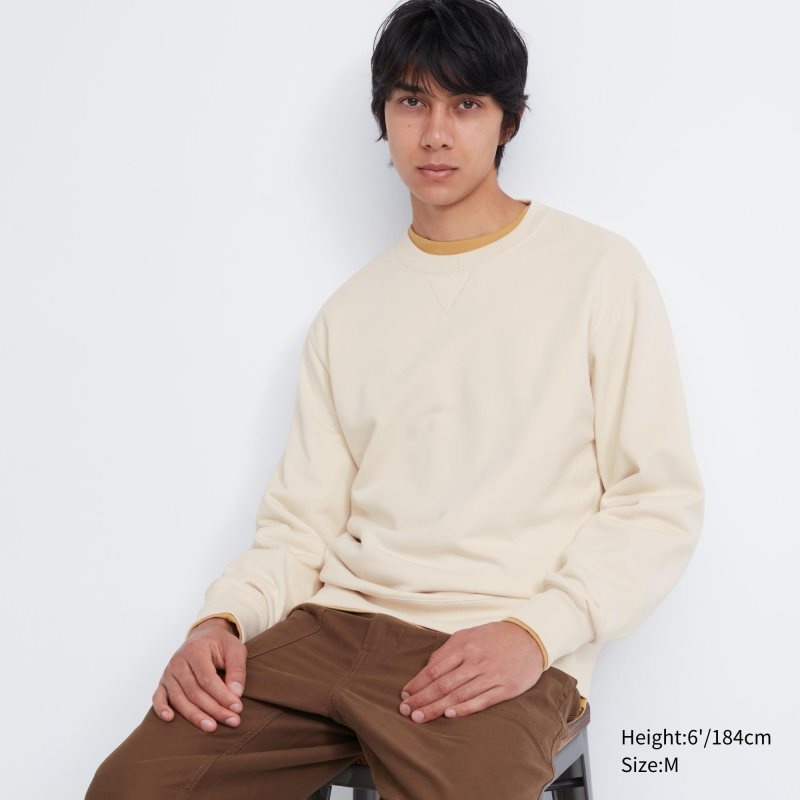 Beige Uniqlo Elegant Men Sweatshirts | 7173499