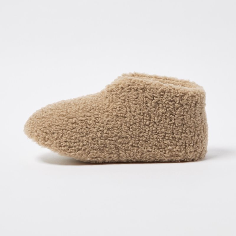 Beige Uniqlo Fleece Room Faux Shearling Fleece Men Slippers | 2307176