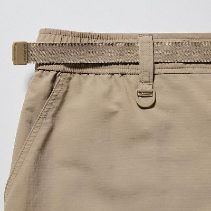 Beige Uniqlo Geared Women Shorts | 6555426