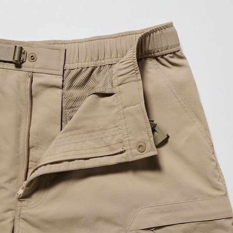 Beige Uniqlo Geared Women Shorts | 6555426