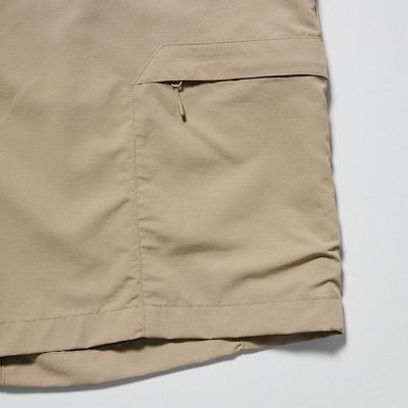 Beige Uniqlo Geared Women Shorts | 6555426
