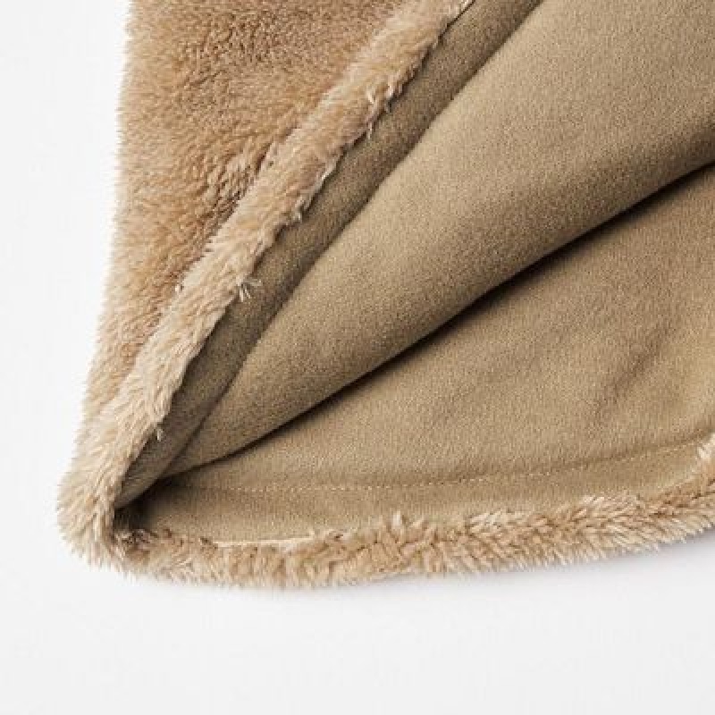 Beige Uniqlo HEATTECH Fluffy Yarn Women Neck Warmer | 9111617