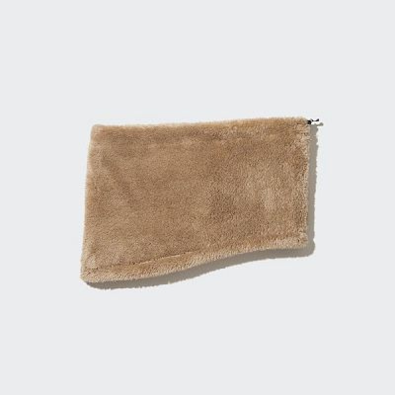 Beige Uniqlo HEATTECH Fluffy Yarn Women Neck Warmer | 9111617