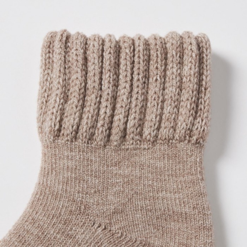 Beige Uniqlo HEATTECH Pile Women Socks | 3014800