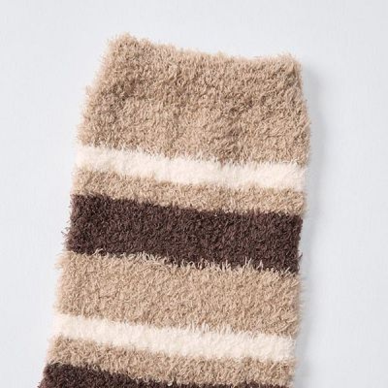 Beige Uniqlo HEATTECH Soft Fluffy Women Socks | 3742841
