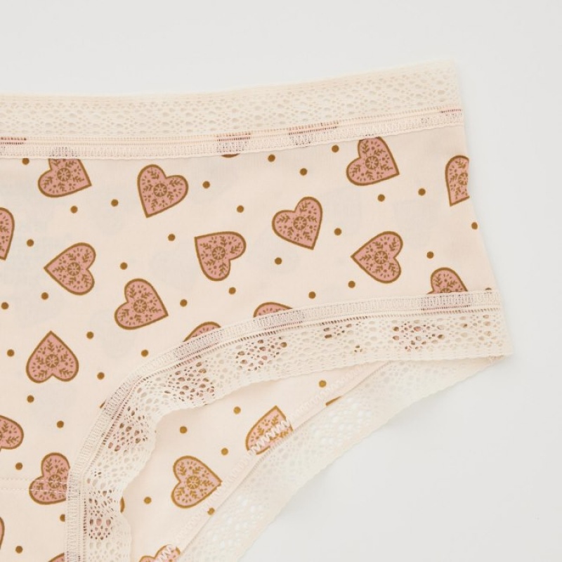 Beige Uniqlo Hiphugger Women Briefs | 4345405