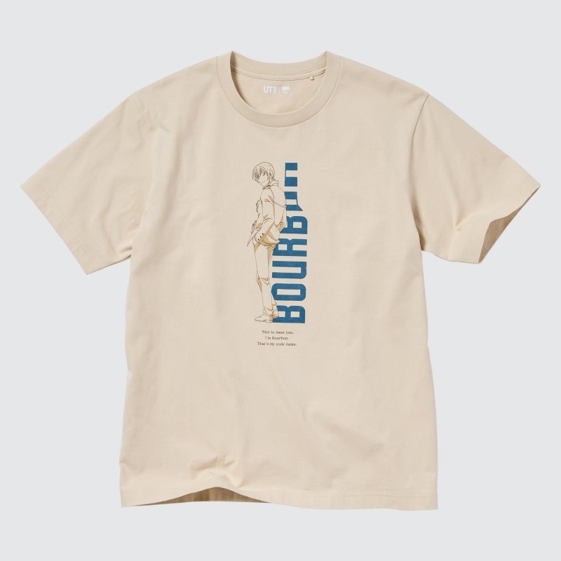 Beige Uniqlo Introduction Of Detective Conan Case Closed Ut Short-sleeve Graphic Men T Shirts | 1687556