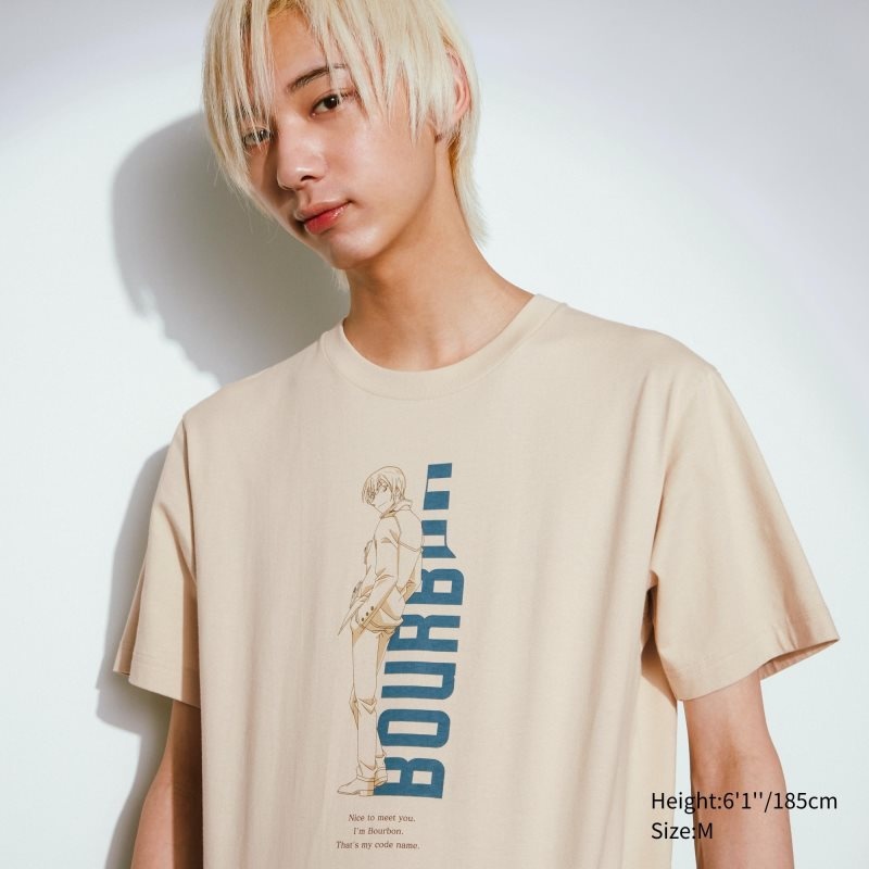 Beige Uniqlo Introduction Of Detective Conan Case Closed Ut Short-sleeve Graphic Men T Shirts | 1687556