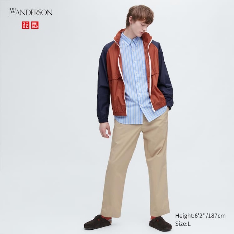 Beige Uniqlo Jw Anderson Easy Men Pants | 6743944