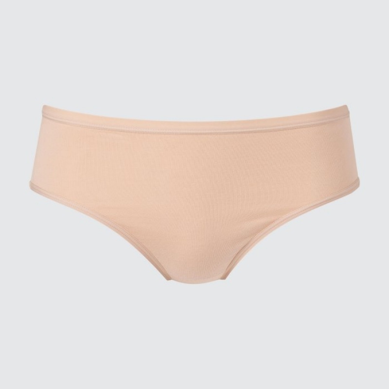 Beige Uniqlo Mid-Rise Women Briefs | 8729195