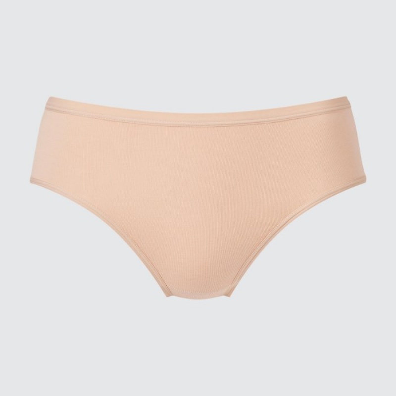 Beige Uniqlo Mid Rise Basic Women Briefs | 9389301