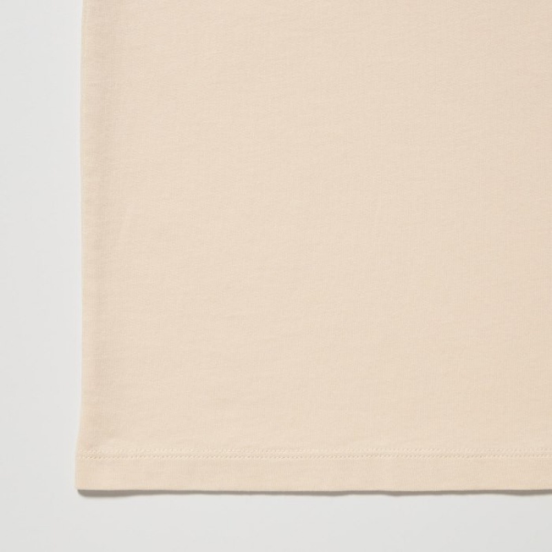 Beige Uniqlo Peanuts Hawaii UT Short-Sleeve Women T Shirts | 4304432