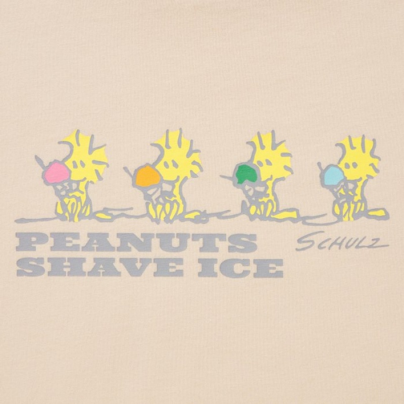 Beige Uniqlo Peanuts Hawaii UT Short-Sleeve Women T Shirts | 4304432