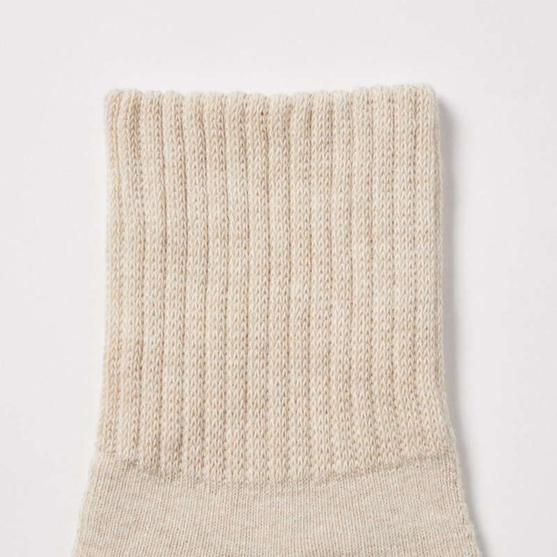 Beige Uniqlo Soft Pile Half Men Socks | 2349941