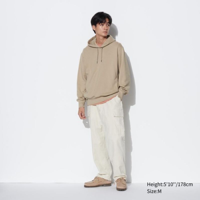 Beige Uniqlo Sweat Pullover Women Hoodie | 5059508