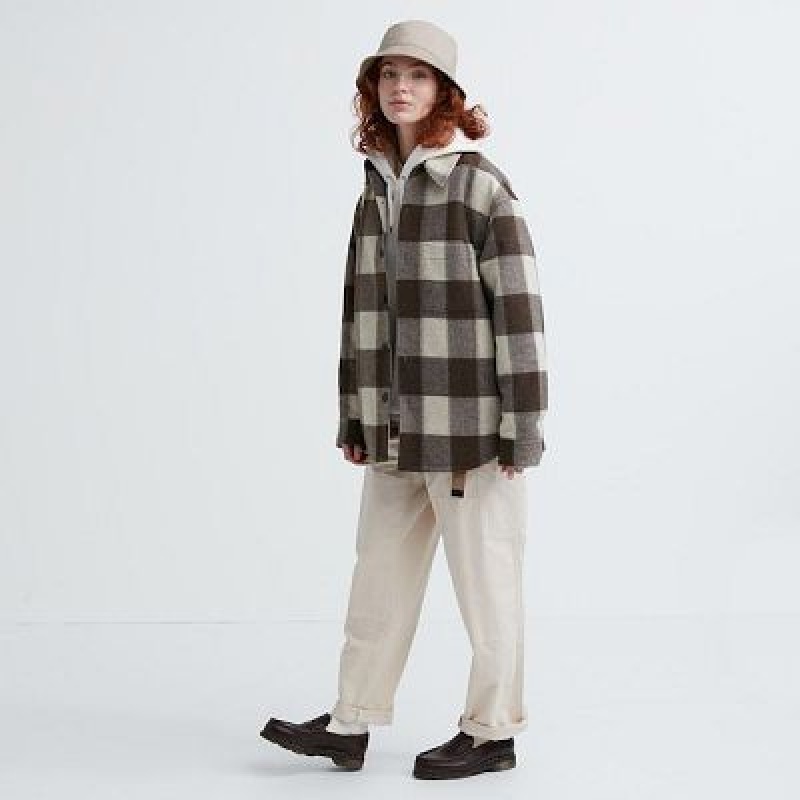 Beige Uniqlo UV Protection Bucket Women Hats | 570712