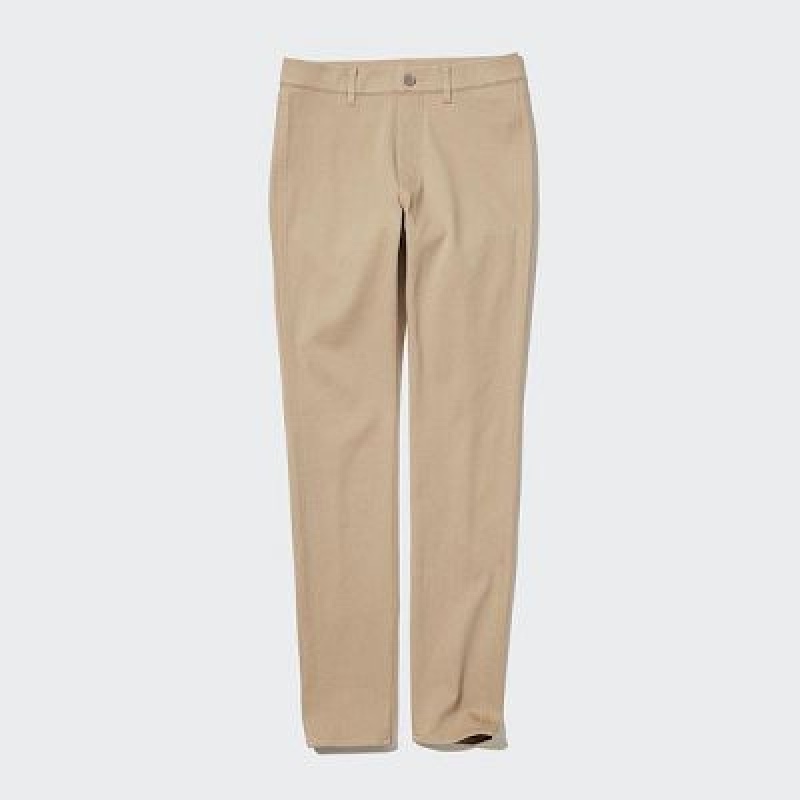 Beige Uniqlo Ultra Stretch Women Pants | 6451234