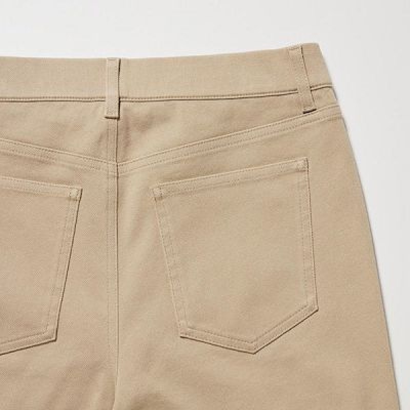 Beige Uniqlo Ultra Stretch Women Pants | 6451234