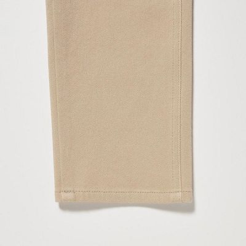 Beige Uniqlo Ultra Stretch Women Pants | 6451234