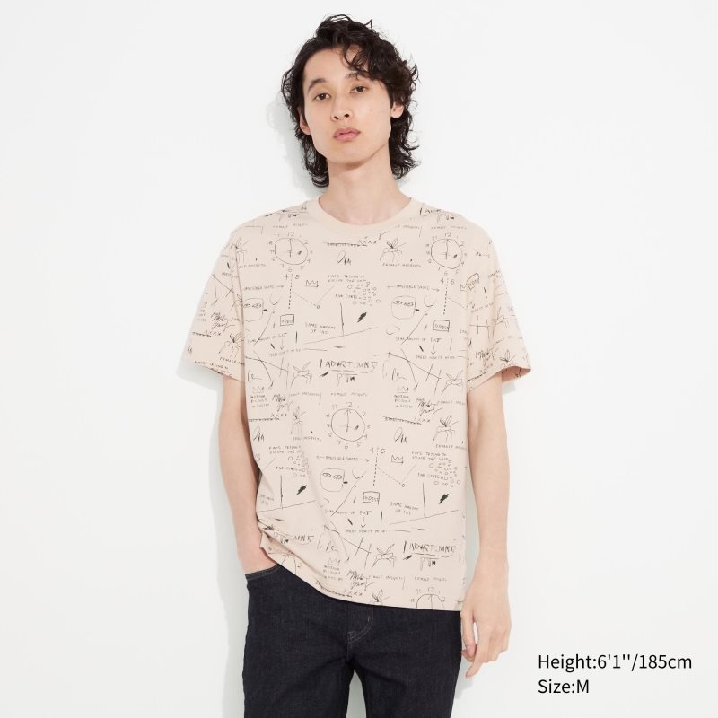 Beige Uniqlo Ut Archive Ut Short Sleeve Graphic Jean-michel Basquiat Men T Shirts | 3635410