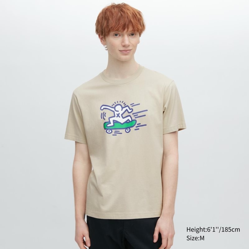 Beige Uniqlo Ut Archive Ut Short Sleeve Graphic Keith Haring Men T Shirts | 5407666