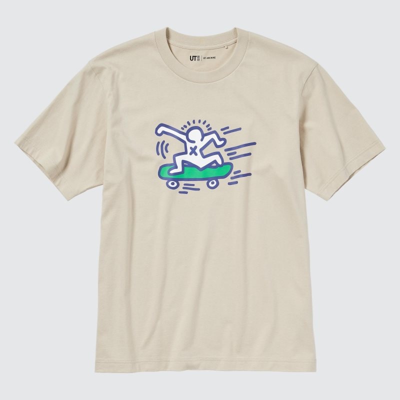 Beige Uniqlo Ut Archive Ut Short Sleeve Graphic Keith Haring Men T Shirts | 5407666