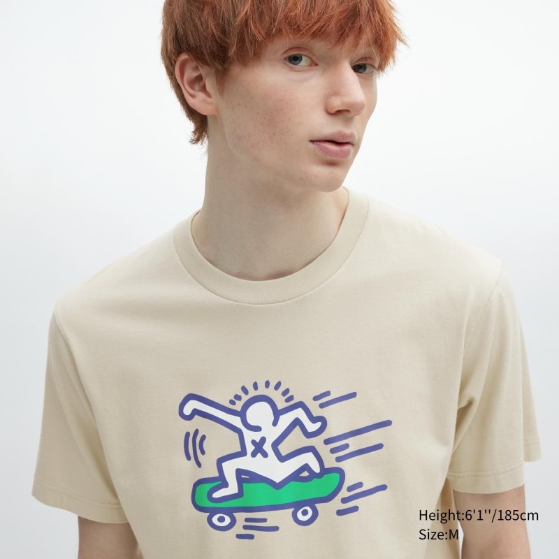Beige Uniqlo Ut Archive Ut Short Sleeve Graphic Keith Haring Men T Shirts | 5407666