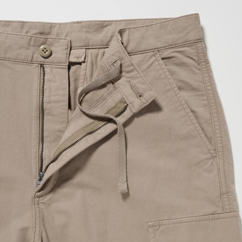 Beige Uniqlo Utility Cargo Men Pants | 6432796
