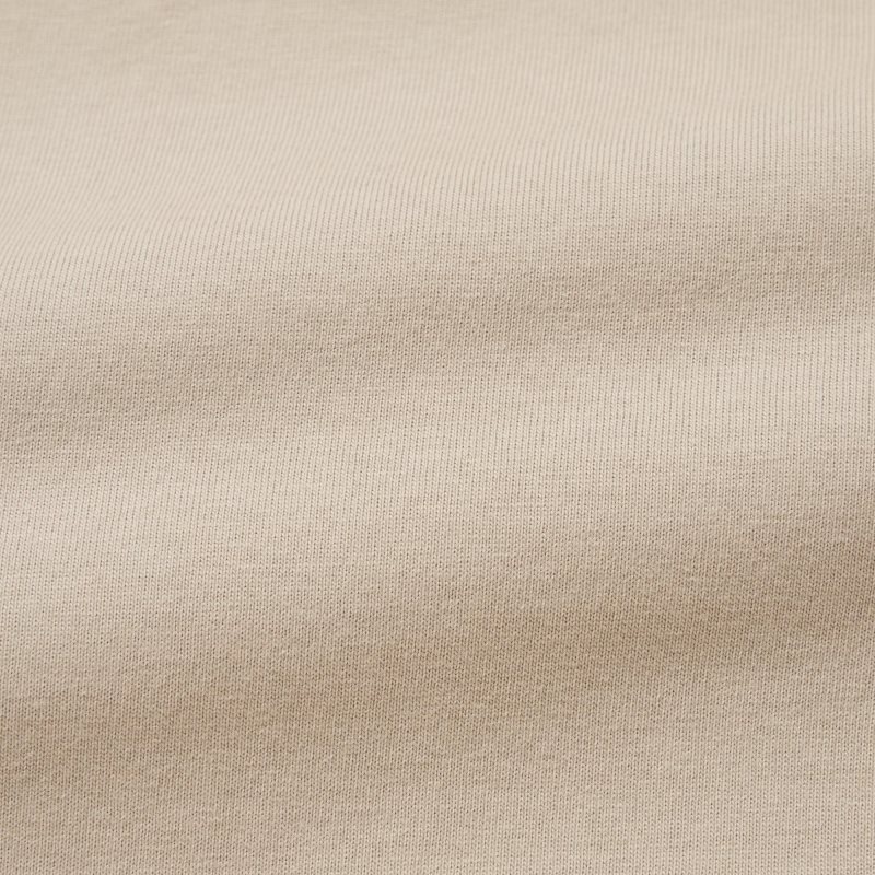 Beige Uniqlo Washed Cotton Crew Neck Long-sleeve Men T Shirts | 2779842