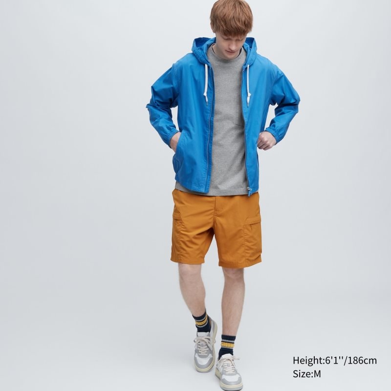 Beige Uniqlo Washed Cotton Crew Neck Long-sleeve Men T Shirts | 2779842