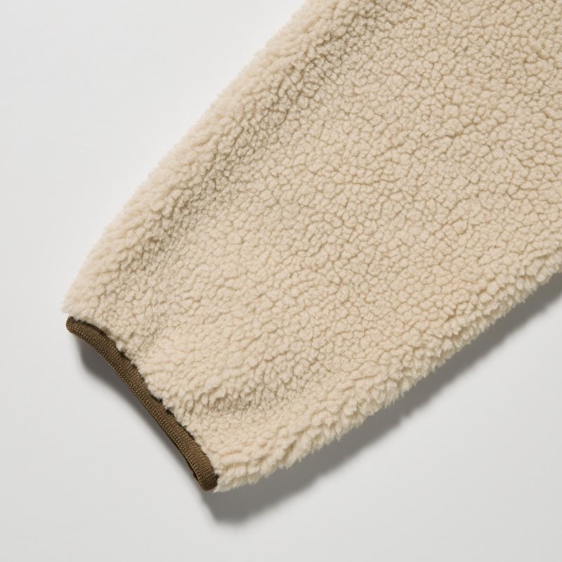 Beige Uniqlo Windproof Outer Fleece Men Jackets | 690103