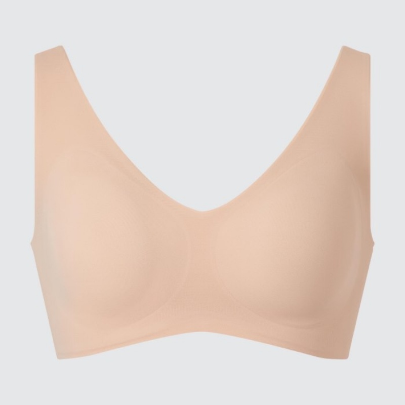 Beige Uniqlo Wireless Ultra Relax Women Bras | 3423180