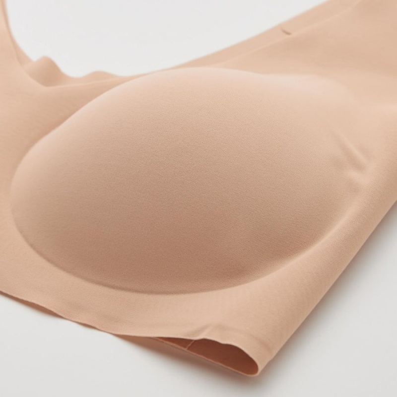 Beige Uniqlo Wireless Ultra Relax Women Bras | 3423180