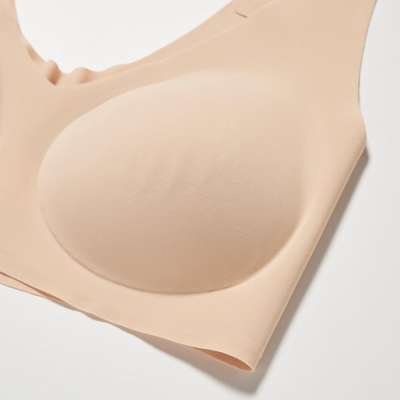 Beige Uniqlo Wireless Ultra Relax Women Bras | 1076013