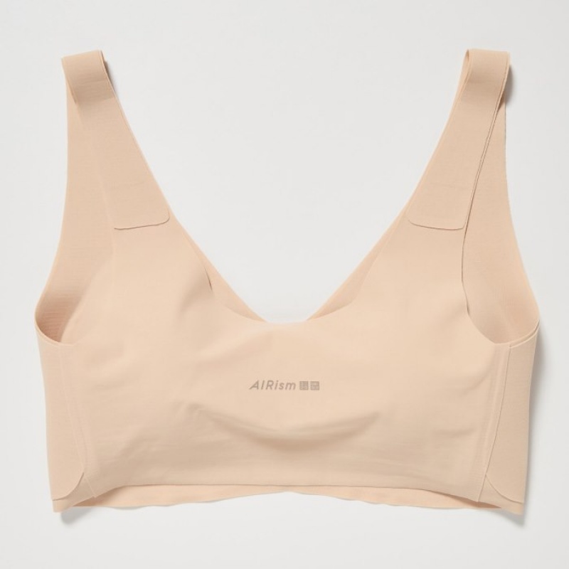 Beige Uniqlo Wireless Ultra Relax Women Bras | 1076013